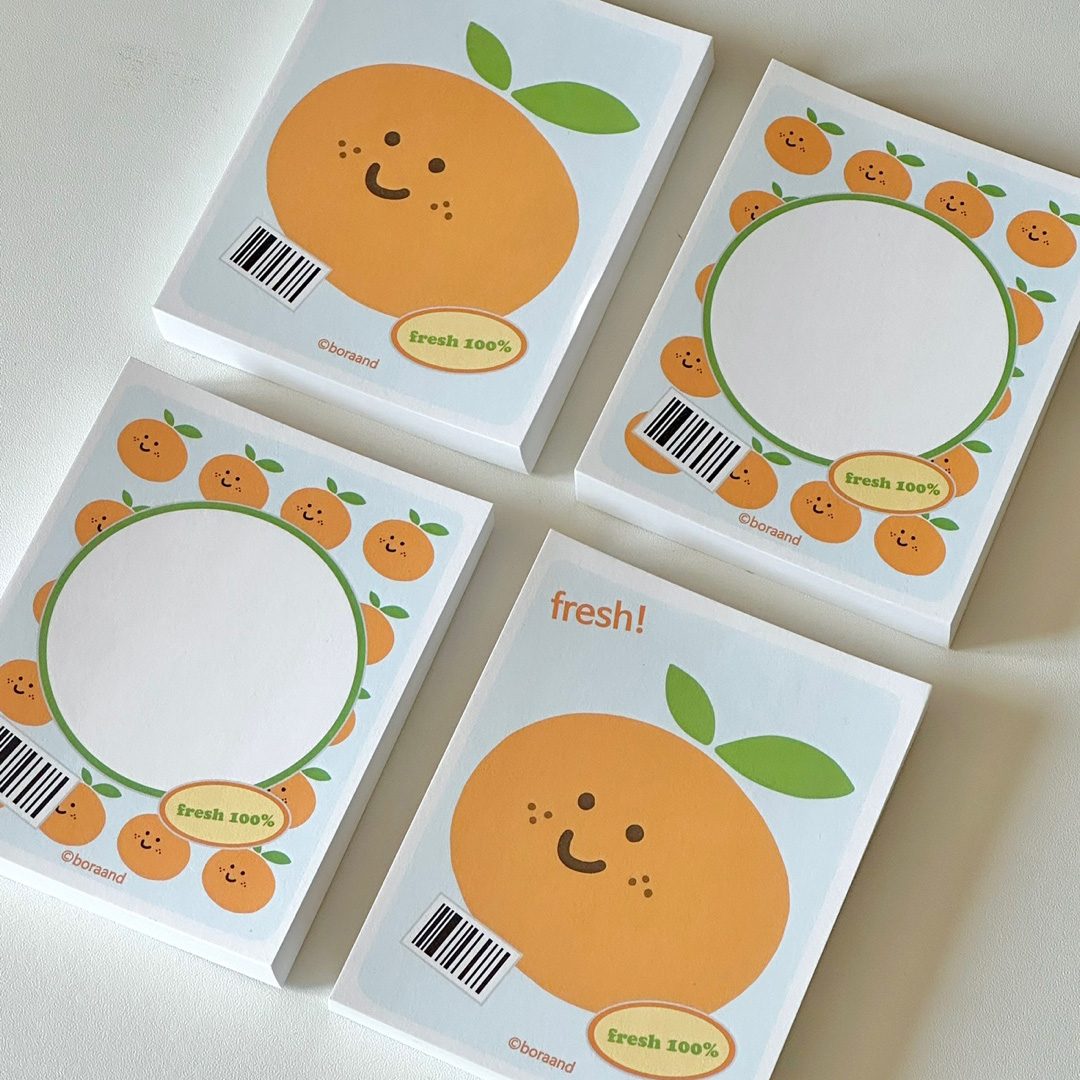 Fresh tangerine memo pad (2type)