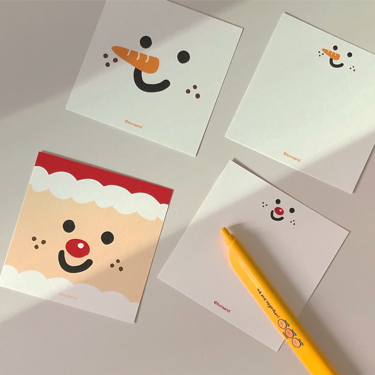 Santa &amp; snowman post card